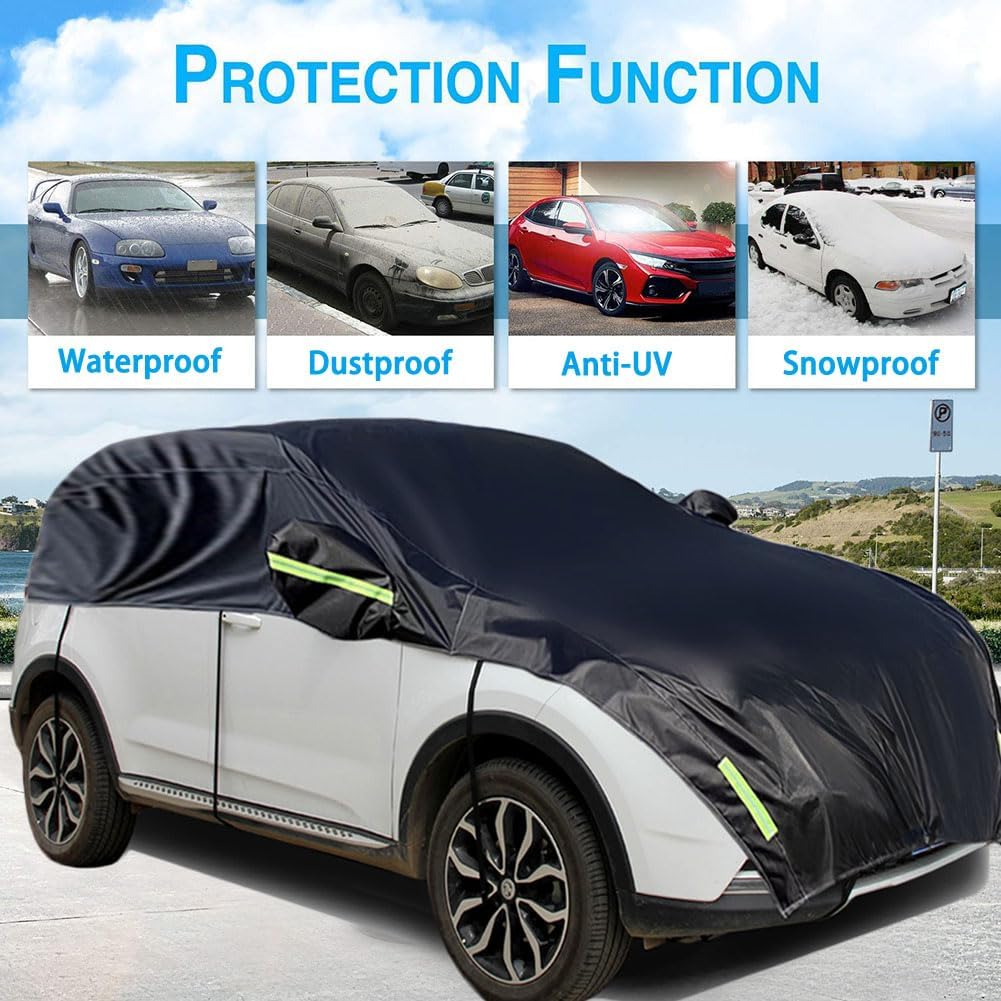 Konnfeir Halbgarage für Auto Windschutzscheibe Abdeckplane Winter Sommer Autoabdeckung wasserdicht A