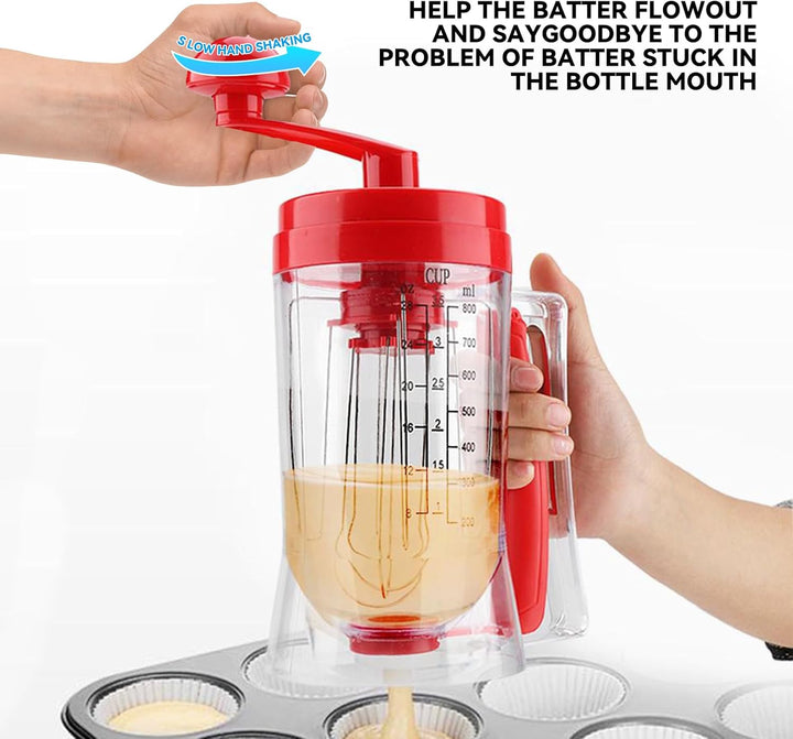 Teigspender Teigportionierer, Handkurbel Teigspender Rührseparator, Gebäck Cupcake Mixer mit Waage,