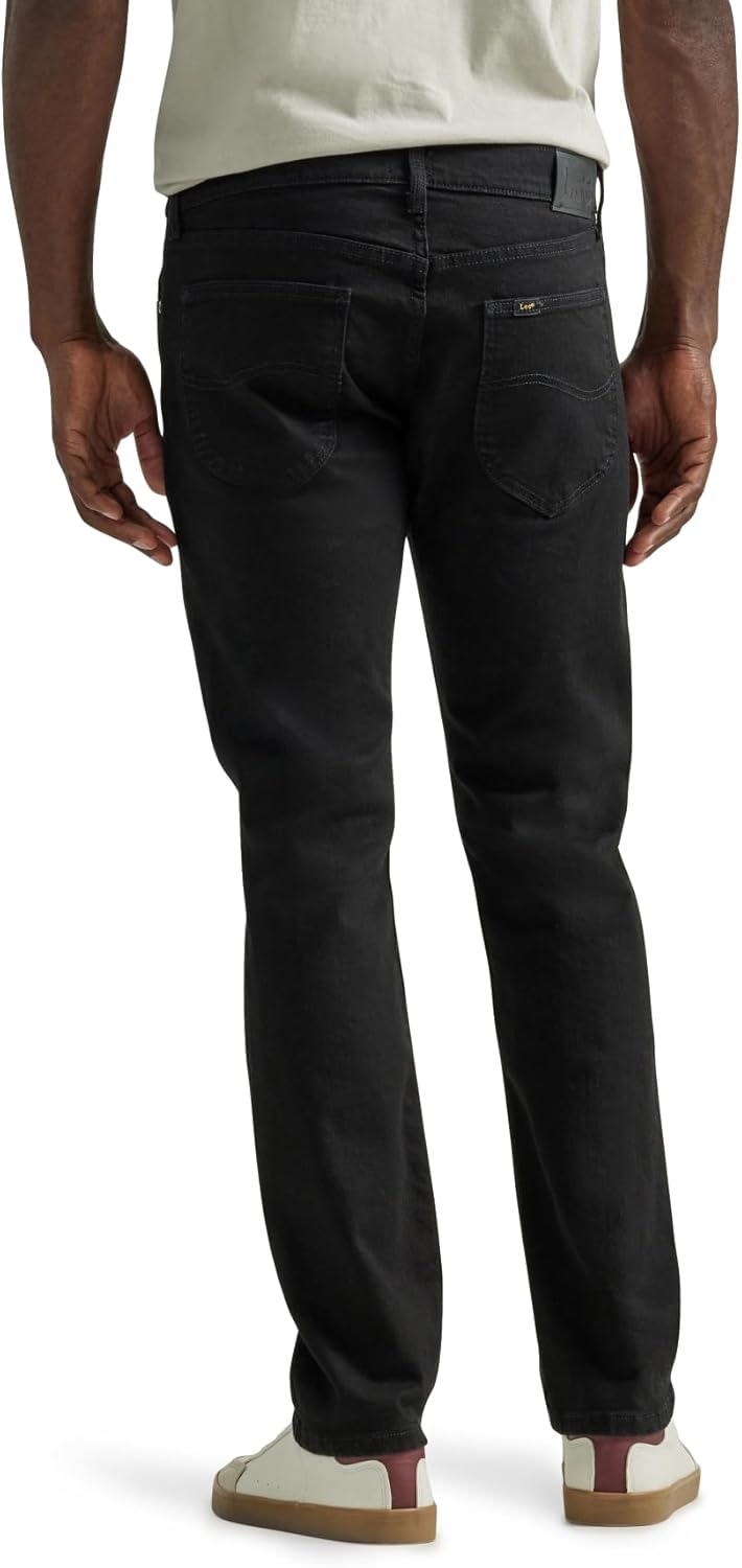 Lee Men's Legendary Slim Straight Leg Jean, Overdye Black, 42W x 30L