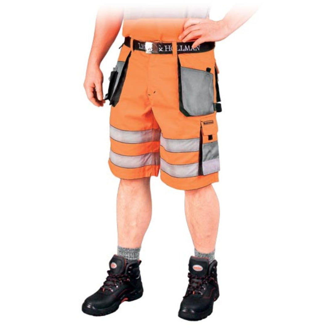 Leber&Hollman LH-FMNX-TS_PSBXXL Formen Schutzhose - Kurz, Orange-Grau-Schwarz, 2XL Grösse