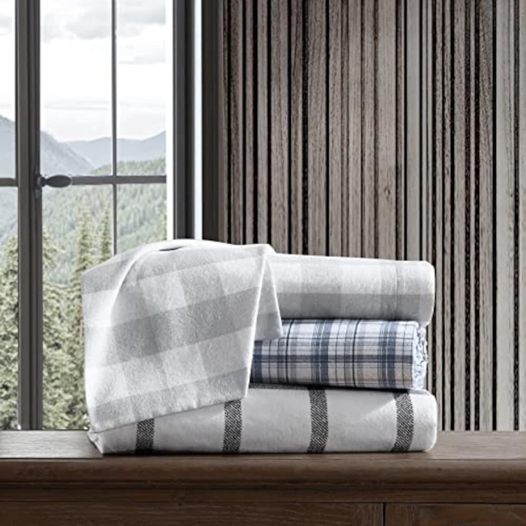 Eddie Bauer - Flanell-Kollektion Baumwoll-Bettwäsche-Set, sanforisiert und gebürstet für extra Weich