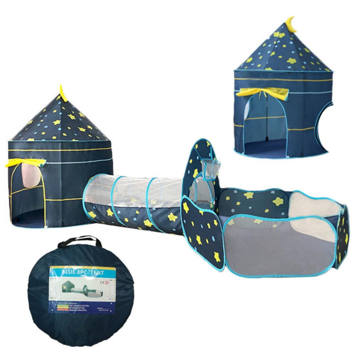 Benebomo Spielzelt mit Tunnel, 3 in 1 Spielzelt, bällebad mit Tunnel,krabbeltunnel mit Zelt,Gartensp