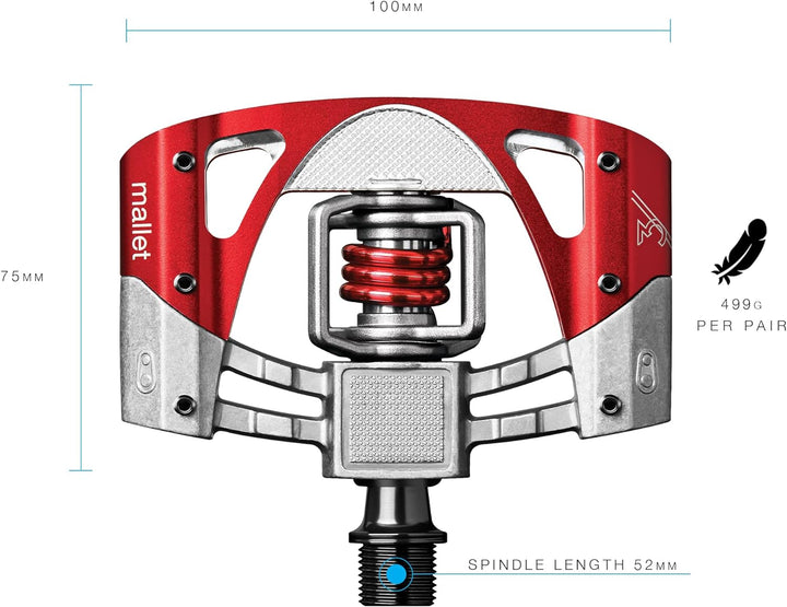Crank Brothers Mallet 3 Pedale Einheitsgrösse Red/Red, Einheitsgrösse Red/Red