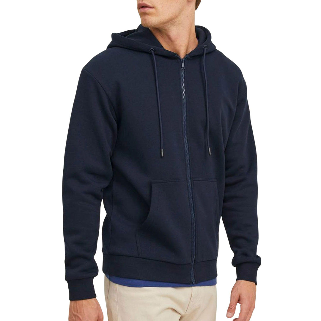 JACK &amp; JONES Regular Fit Hoodie Jacket Zip Pullover Sweater Uni Bradley S Navy Blazer, S Navy Blazer