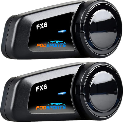 FODSPORTS FX6 Motorrad Bluetooth Headset(2 Pack) 2 x FX6 Motorrad-Gegensprechanlage, 2 x FX6 Motorra