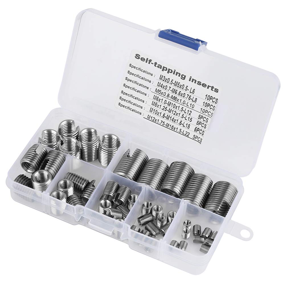 50pcs Gewindeeinsätze 302 Edelstahl Innengewinde Selbstschneidende Gewindeeinsatz Set Gewinde Verstä
