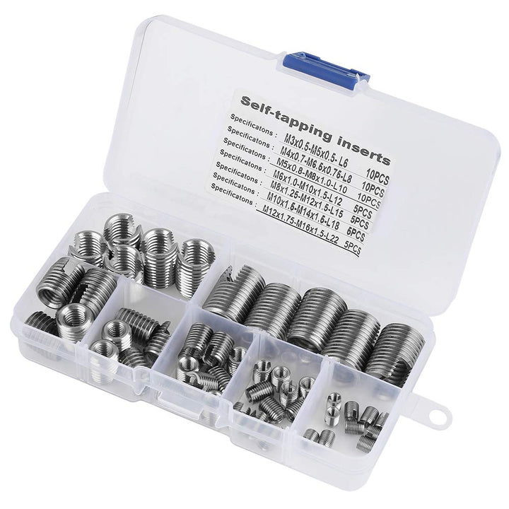50pcs Gewindeeinsätze 302 Edelstahl Innengewinde Selbstschneidende Gewindeeinsatz Set Gewinde Verstä