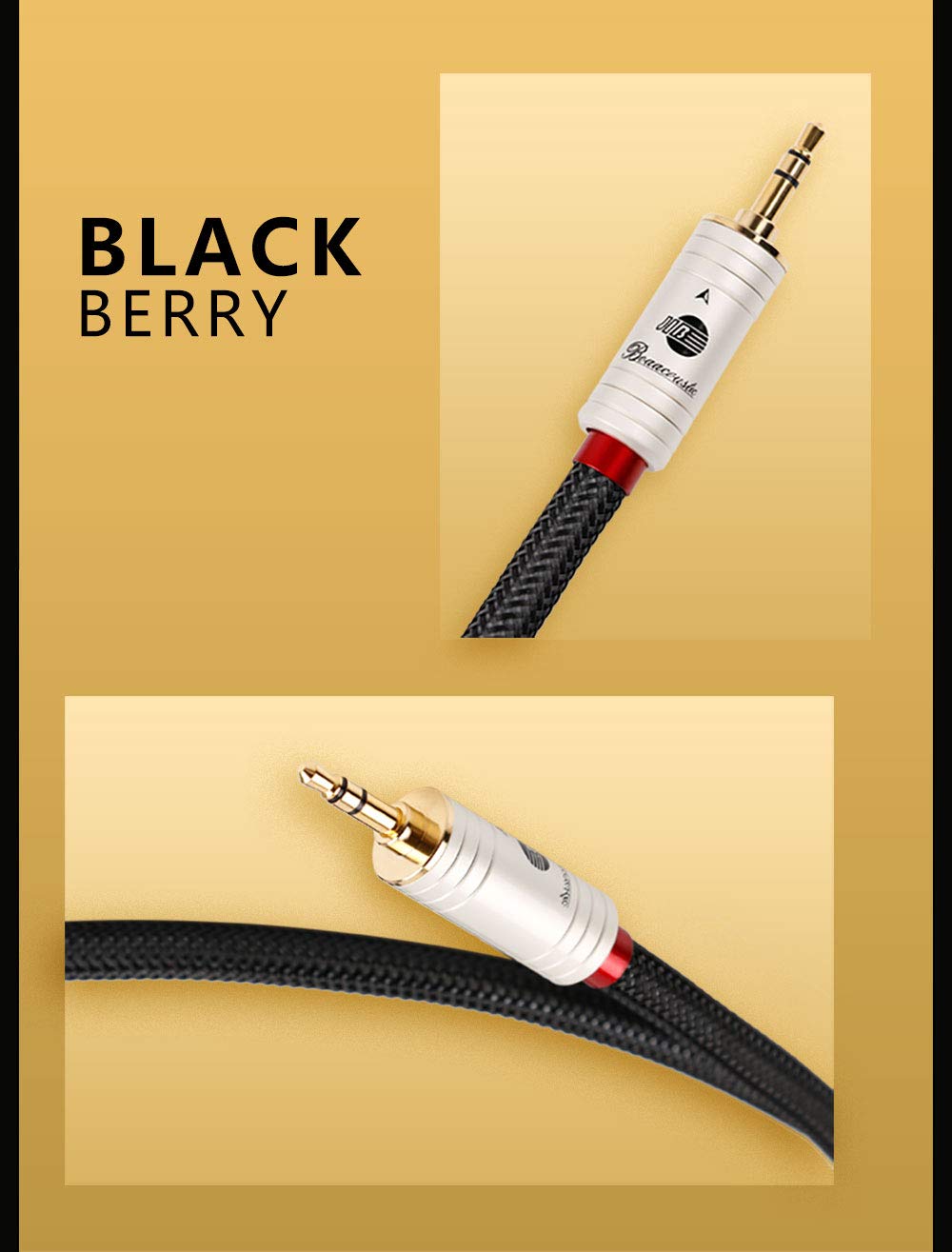 JIB Boaacoustic Klinkenkabel 3,5mm AUX Kabel (HiFi Sound), 3,5 mm-Klinkenstecker auf 3,5 mm-Klinkens