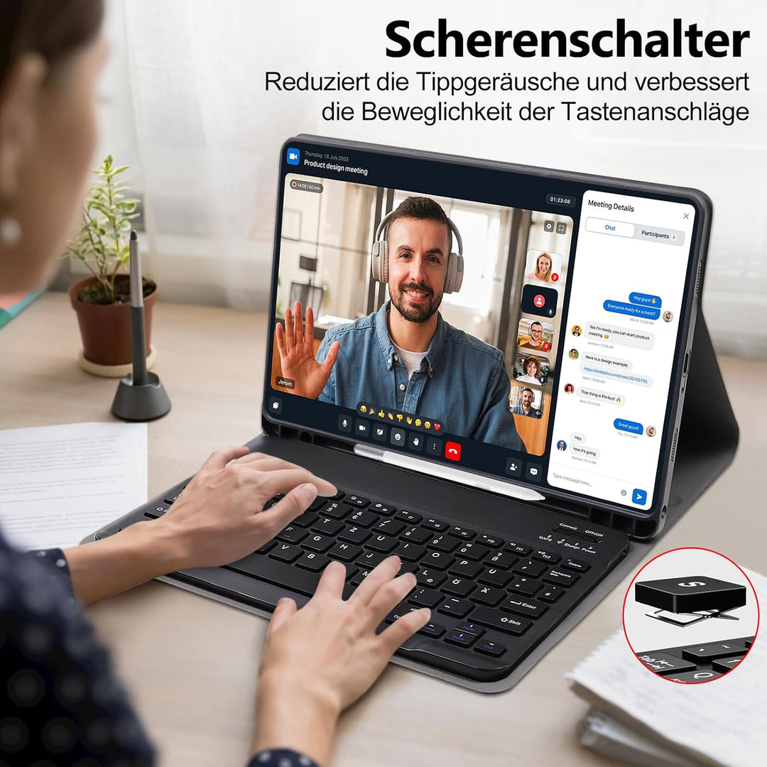Tastatur Hülle für Samsung Galaxy Tab A11+ Plus 11 Zoll 2025 / Tab A9+ Plus 11 Zoll 2023 Tablet, Mag