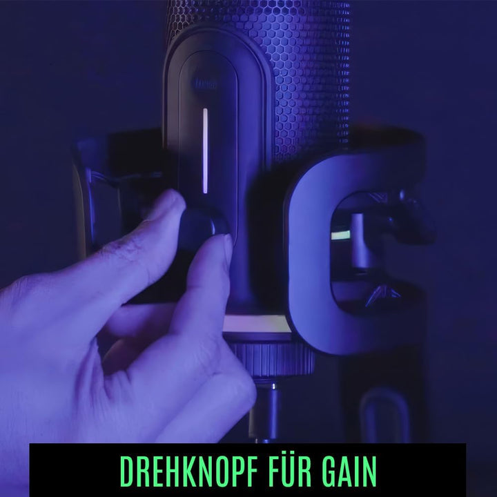Streamplify MIC PRO RGB Mikrofon, Studioqualität, Fortschrittliche Geräuschunterdrückung, 192kHz/24b