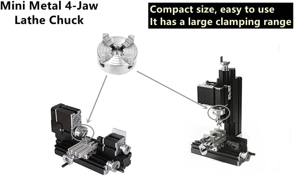 Drehmaschine Vierbackenfutter, 4-Backen-Drehfutter selbstzentrierendes Holzdrehfutter aus Zinklegier