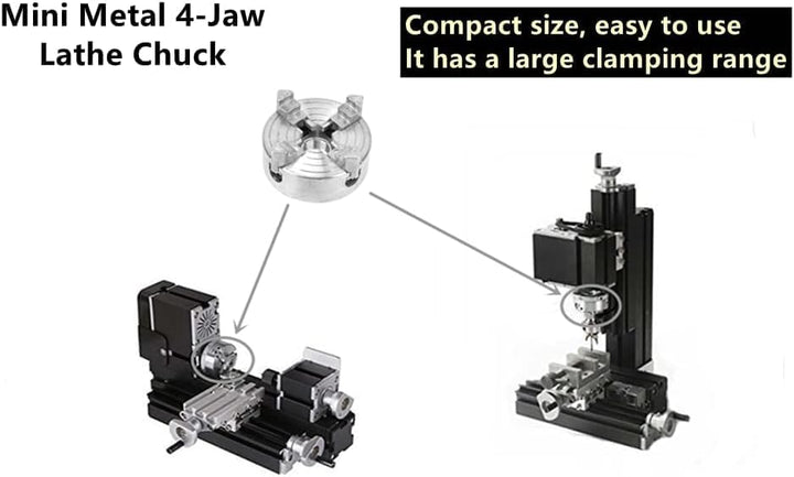 Drehmaschine Vierbackenfutter, 4-Backen-Drehfutter selbstzentrierendes Holzdrehfutter aus Zinklegier