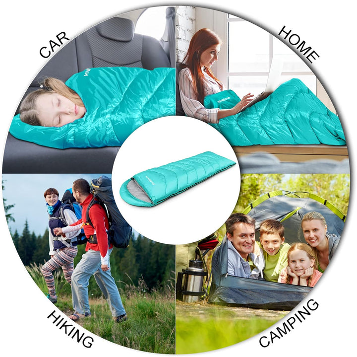 Schlafsack Outdoor Camping für Erwachsene Kinder, Schlafsäcke Sommer Winter 3-4 Jahreszeiten, Decken