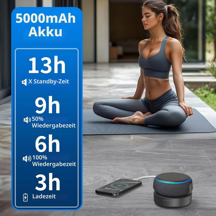 PlusAcc Akku für Dot 3.Gen &amp; Handy - Tragbare Batterie Base Zubehör (Nur Akku) Schwarz