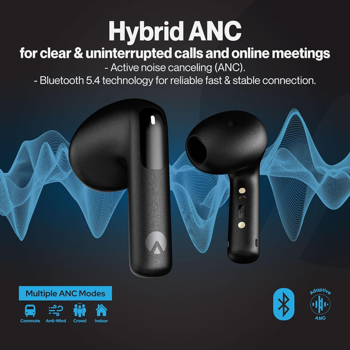 Semi In-Ear Kopfhörer Bluetooth 5.4 – Kabellose Ohrhörer mit Hybrid-ANC, Multipoint, App-Steuerung,