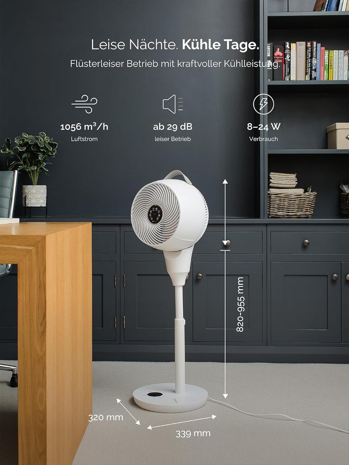 Meaco Fan (1056P) Pidestal Air Circulator Kühlung Fan für Schlafzimmer Wohnzimmer Extremely Quiet En