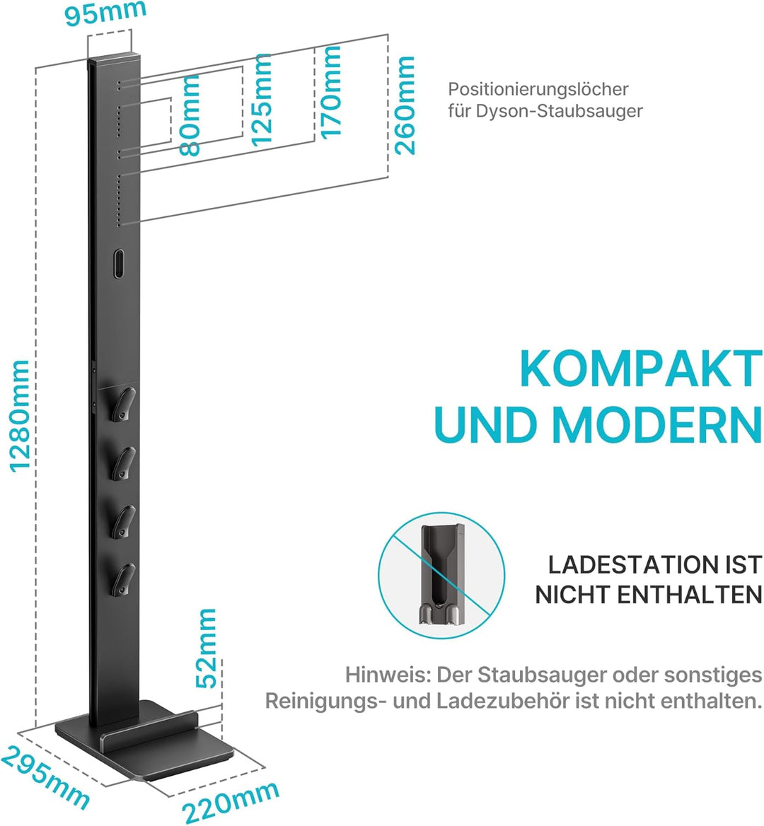 Staubsauger Ständer Kompatibel für Dyson Gen5 V15 V12 V11 V10 V8 V7 V6, Freistehend Bodenständer Hal