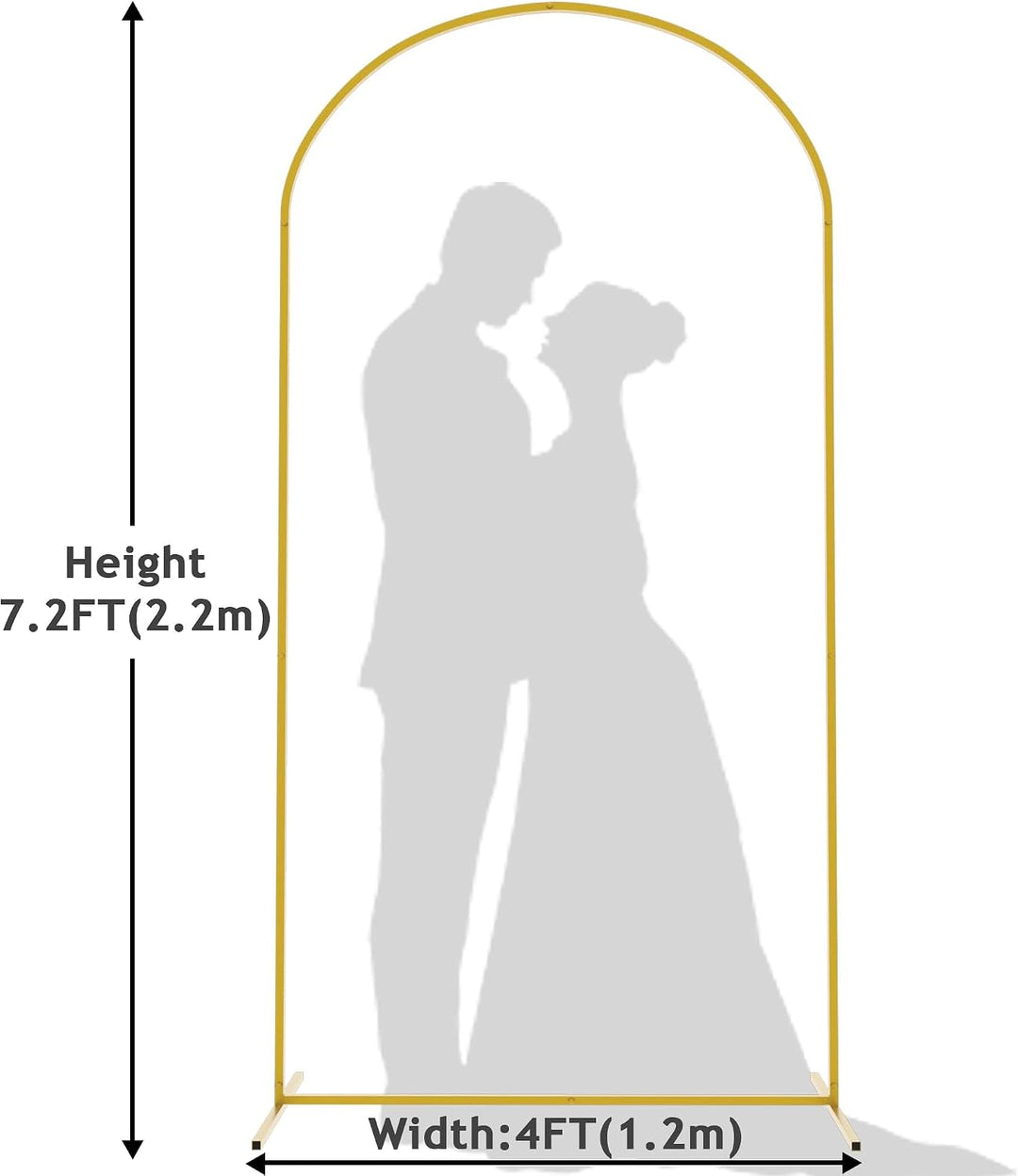 Wokceer 2.2 m Hochzeitsbogen-Hintergrundständer, quadratisch, goldfarben, Metallbogen, Hintergrund f