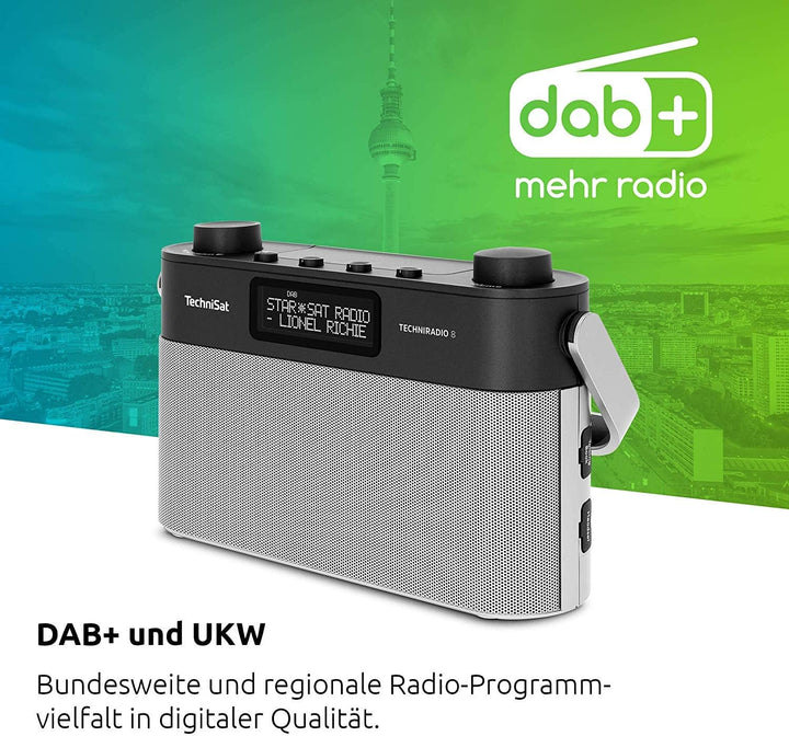 TechniSat TECHNIRADIO 8 - Portables Digitalradio mit Tragegriff (DAB+, UKW, Stereo, Sprachansagen, R