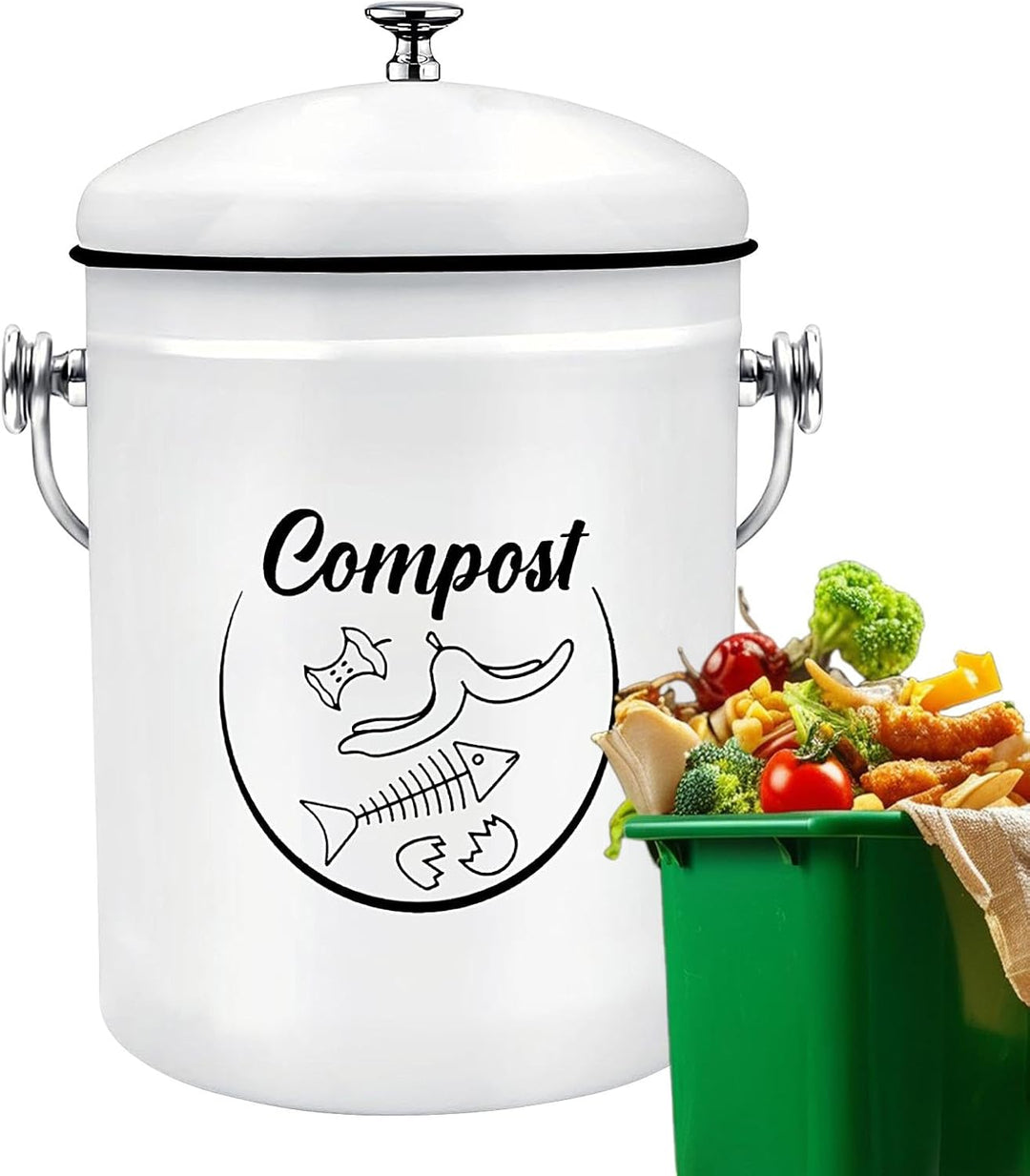 Counter -Kompostbehälter, Küchenthekekompost -Bucket | 5l Geruchsbeständiger Mülleimer Küchenkompost
