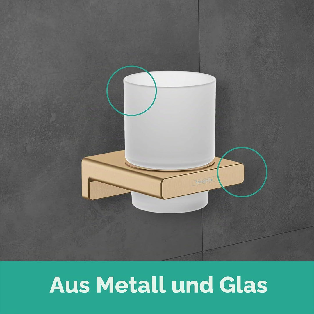 hansgrohe Zahnputzbecher AddStoris, Zahnbürstenhalter, Mattweiss, Mattweiss