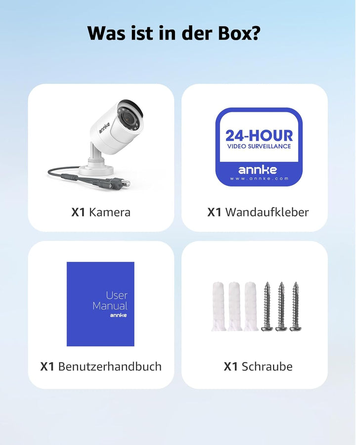 ANNKE AHD/TVI/CVI/CVBS 4-in-1 1080P Überwachungskamera, wetterfeste analoge IP66 Wasserdicht, Überwa