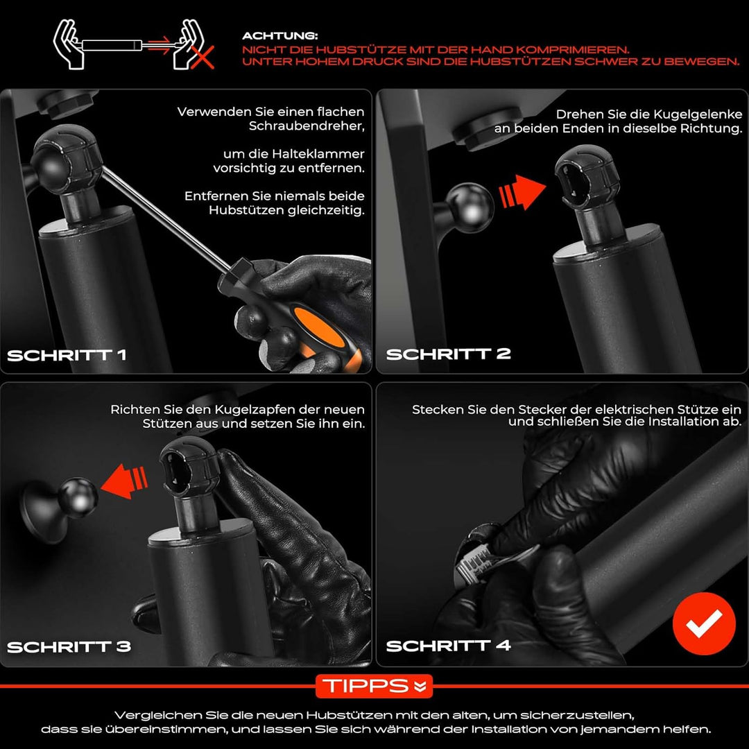 Frankberg 1x Elektrische Gasfeder Gasdruckfeder Heckklappe Links oder Rechts Kompatibel mit M.a.c.a.