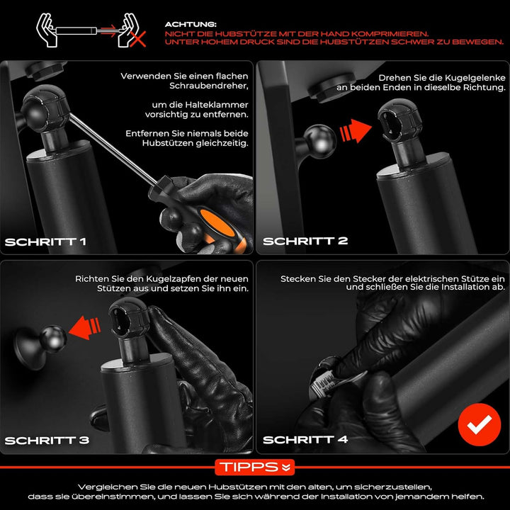 Frankberg 1x Gasfeder Powerlift Elektrisch Dämpfer Kofferraum Heckklappe Hinten Links oder Rechts Ko