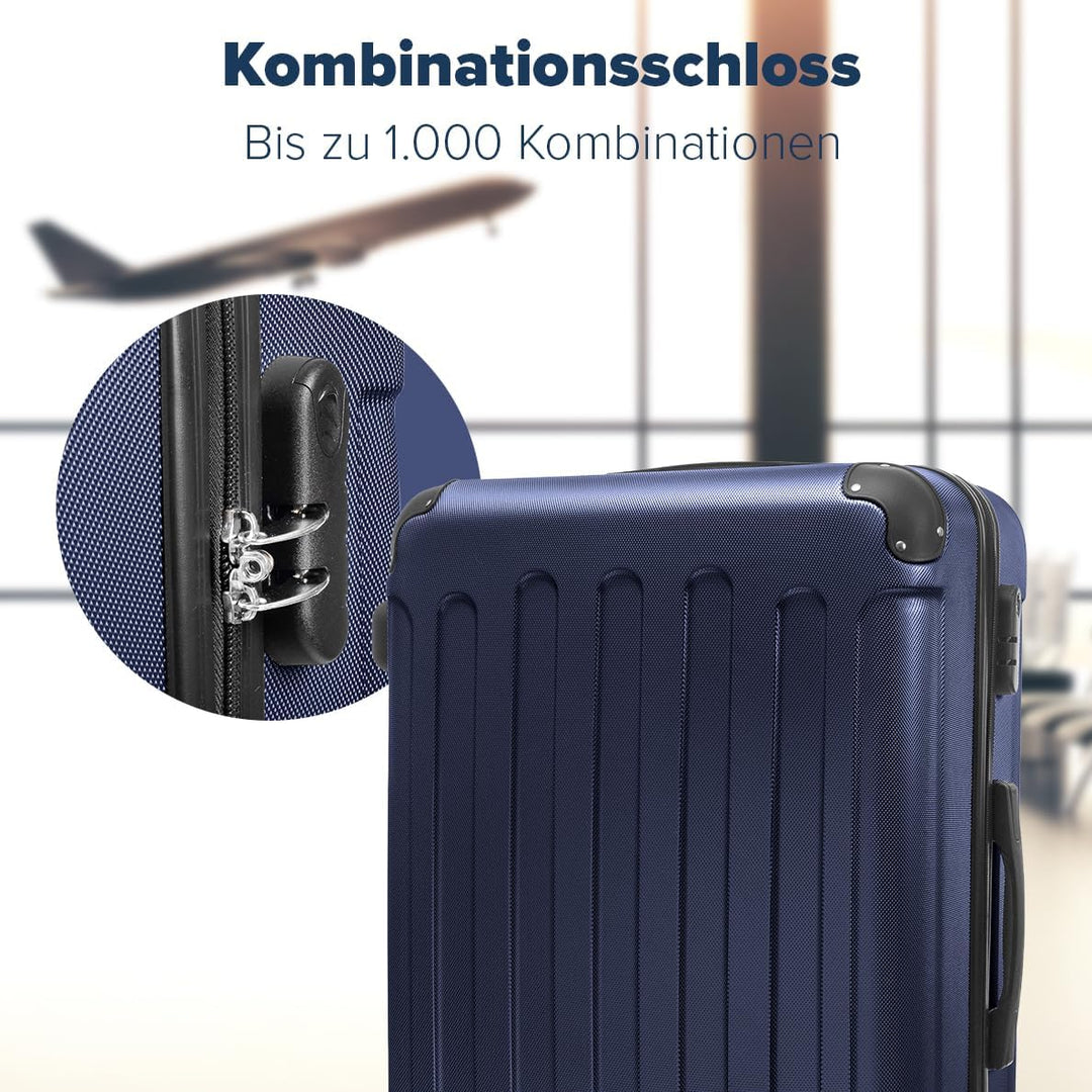 TRVLMORE Kofferset 3 Teilig Hartschale - Koffer & Trolleys Set - Reisekoffer Set 3 Teilig - Koffer S