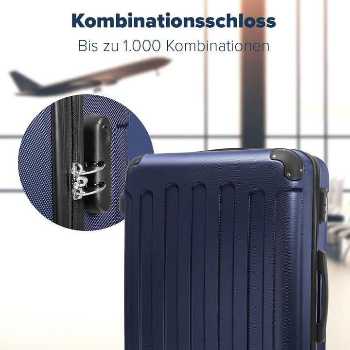 TRVLMORE Kofferset 3 Teilig Hartschale - Koffer & Trolleys Set - Reisekoffer Set 3 Teilig - Koffer S