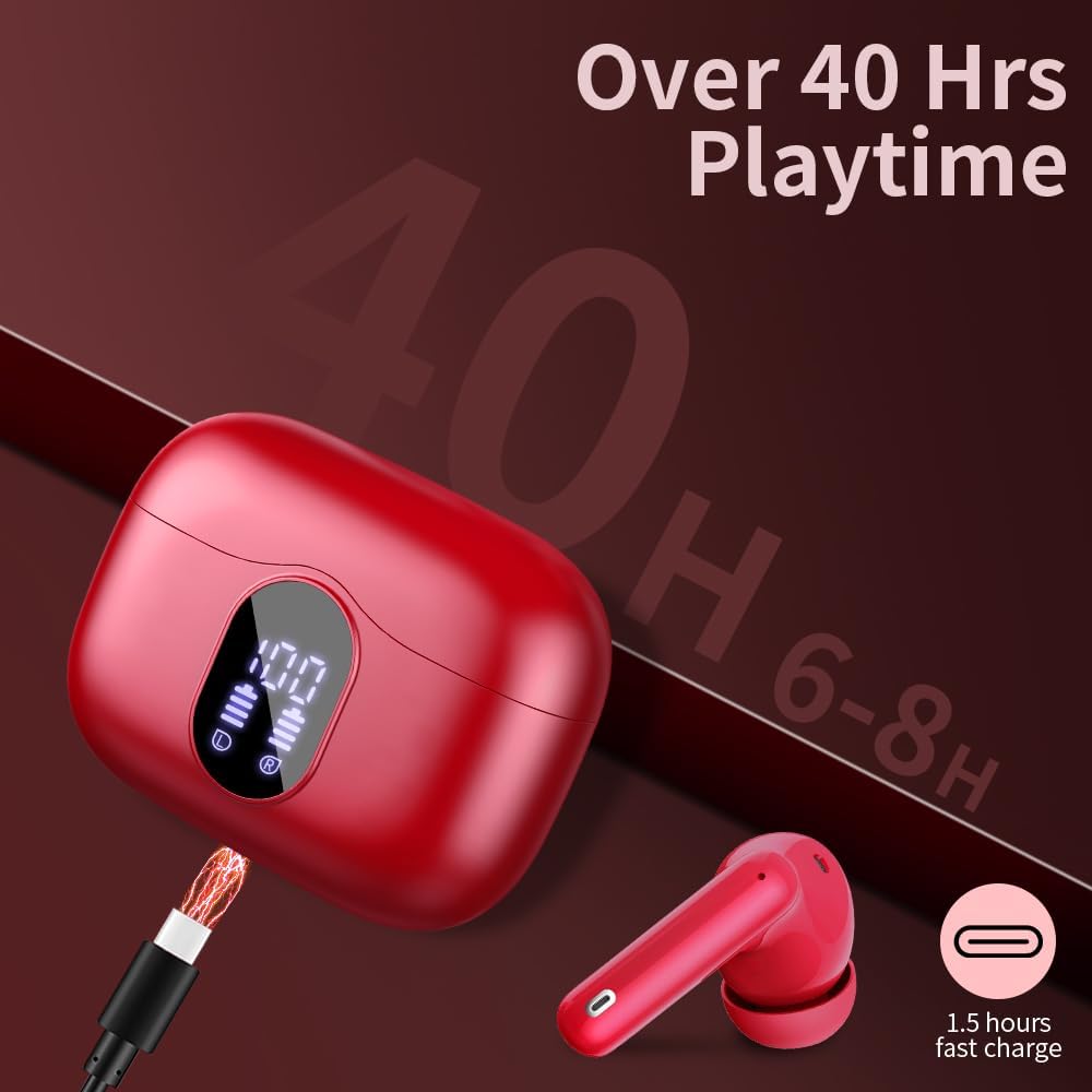 Btootos Bluetooth Kopfhörer, Kopfhörer Kabellos Bluetooth 5.4 Sport In Ear Kopfhörer mit 4 Mikrofon,