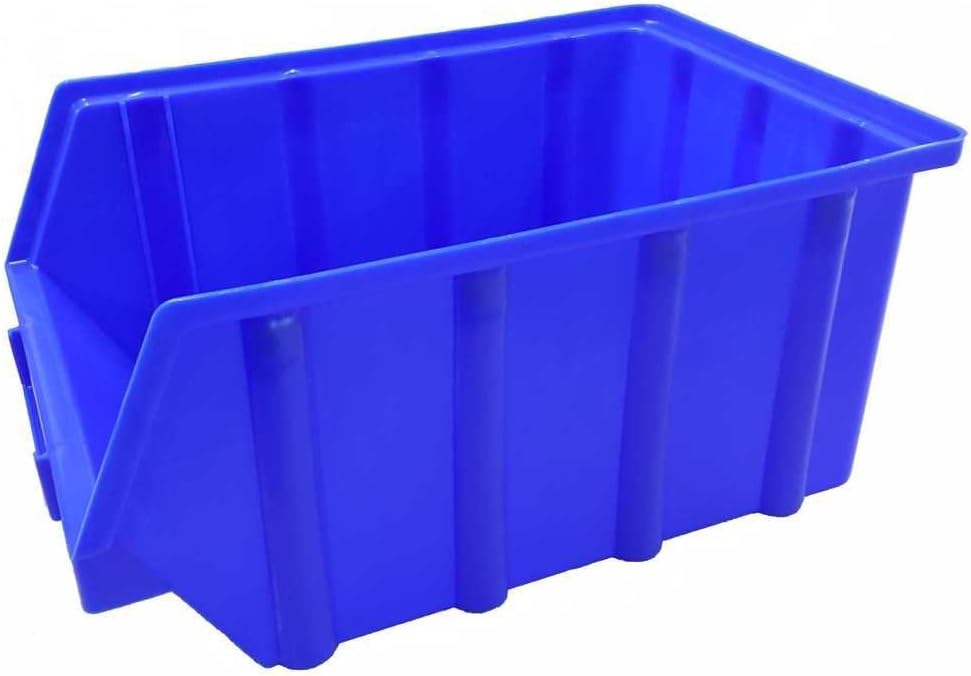 S&S-Shop 15 Stapelboxen Blau Gr.4, aus hochwertigem Kunststoff, mit Schildcheneinschub, Ordnungsboxe