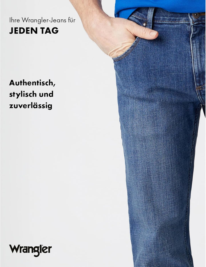 Wrangler Herren Jeans Straight - Mid Waist - Regular Fit - Blau Schwarz W30-W44 30W / 30L Mid Stone,