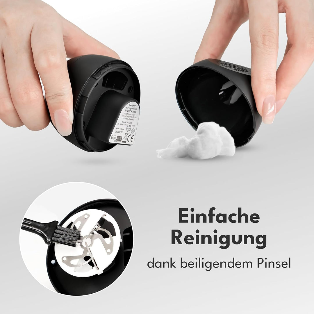 LEBENLANG Mini Fusselrasierer Elektrisch - Inkl. Ersatzklingen & Reinigungspinsel I Entfussler Fluse
