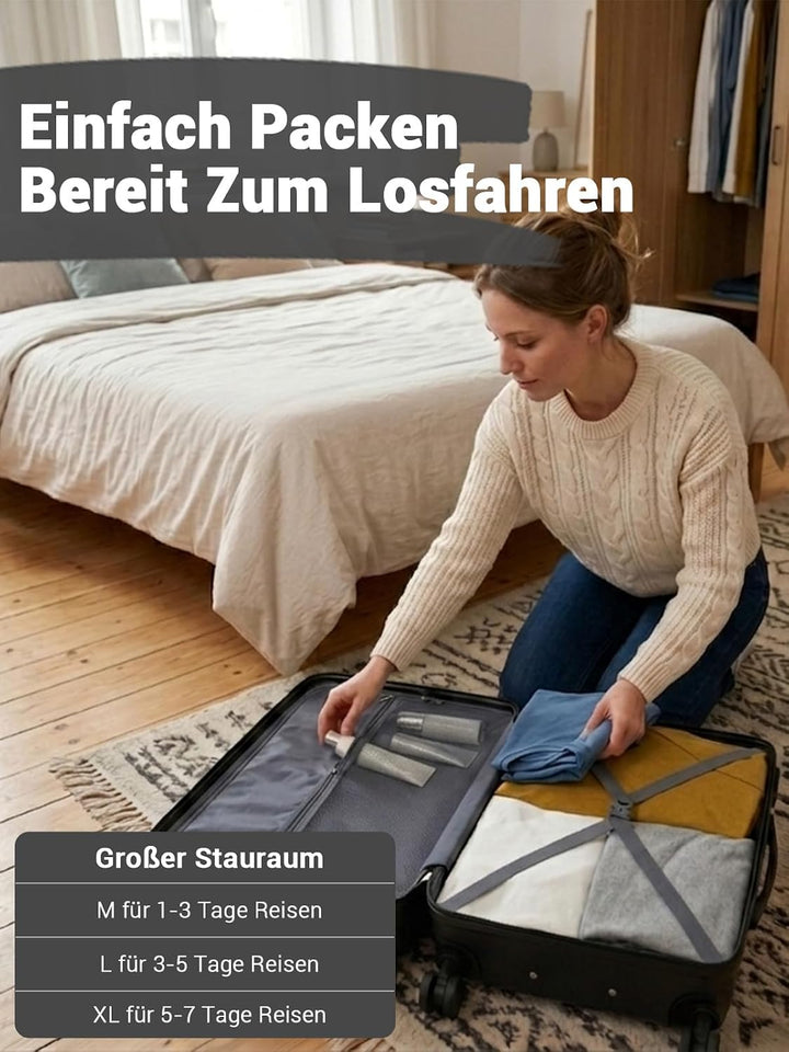 Shavont Mittelgrosser Koffer L, Hartschalenkoffer aus ABS, Leichter Trolley mit 4 Leisen 360° Doppel
