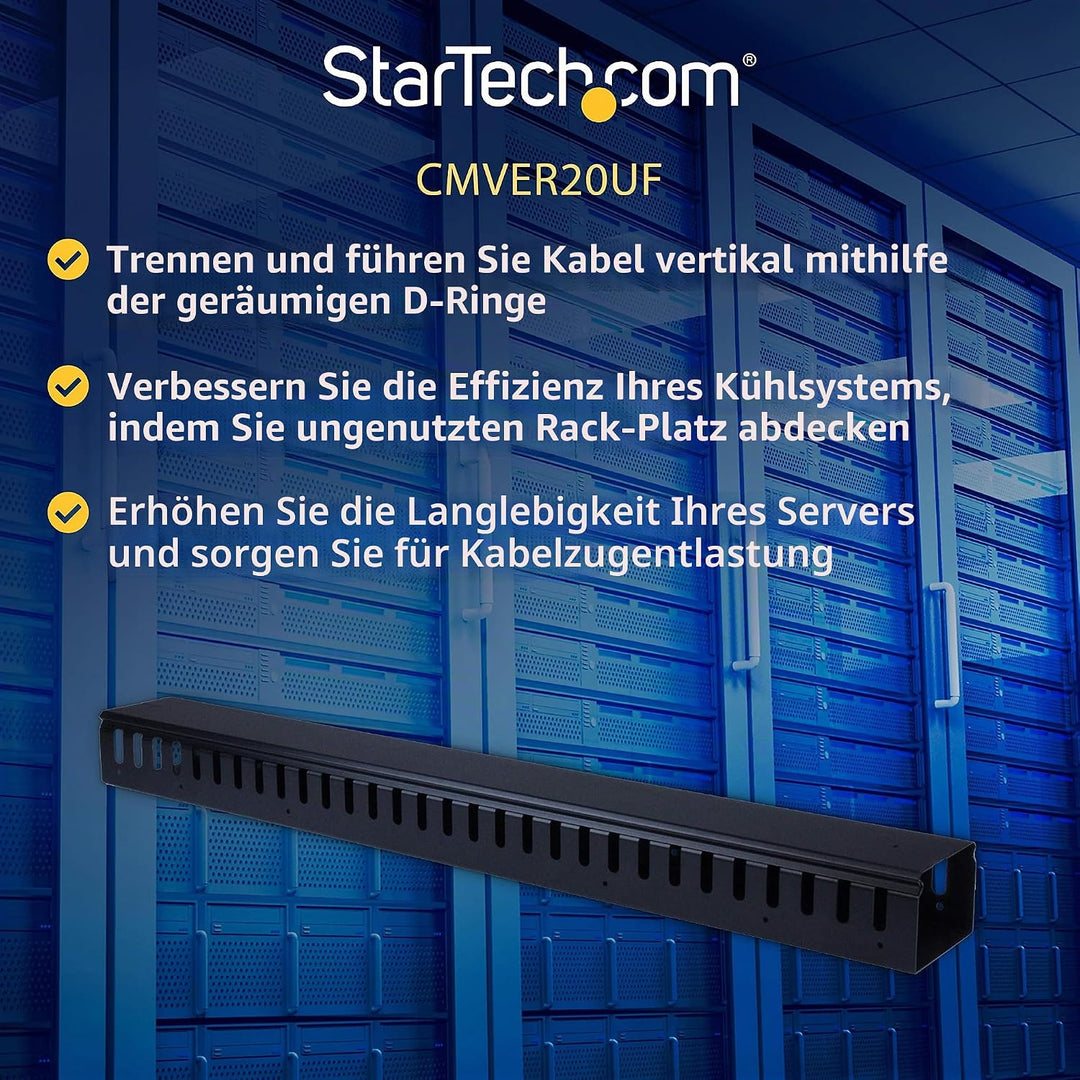 StarTech.com Vertikaler Kabelordner mit Finger Duct - 0U - 91cm - Rack Kabelmanager 0U | Vertical |