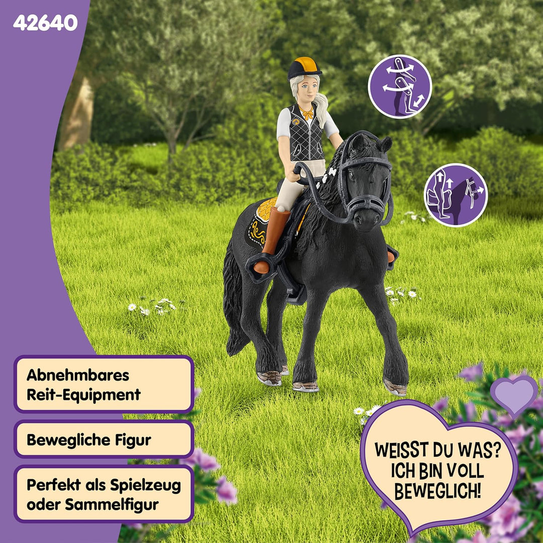 SCHLEICH Horse Club | Tori & Princess 42640 | bewegliche Mädchenfigur mit Pferd, Sattel, Zaumzeug &