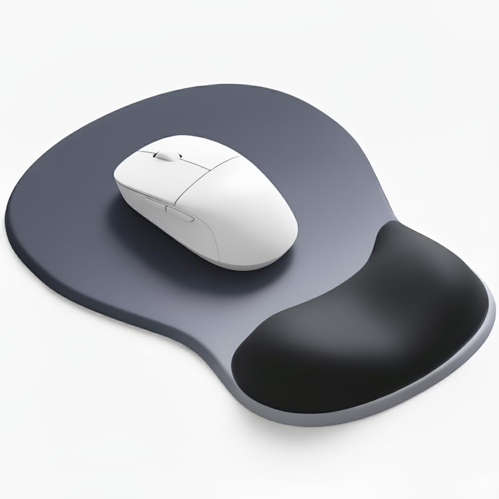 Mauspad mit Gelkissen,Ergonomisches Mousepad mit handauflage mit weichem Gelpolster,rutschfester Bas