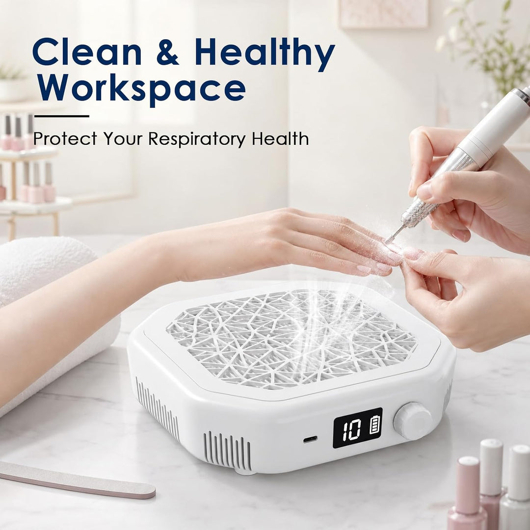 Nagelstaubabsauger Kabellos 4200 RPM | 1–10 Stufen Saugkraft | 4000mAh Akku Nail Dust Collector, 50d