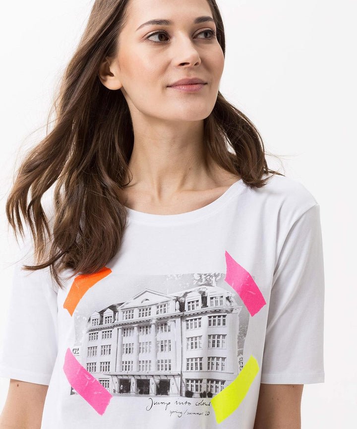 BRAX Damen Style CIRA Cotton Print T-Shirt