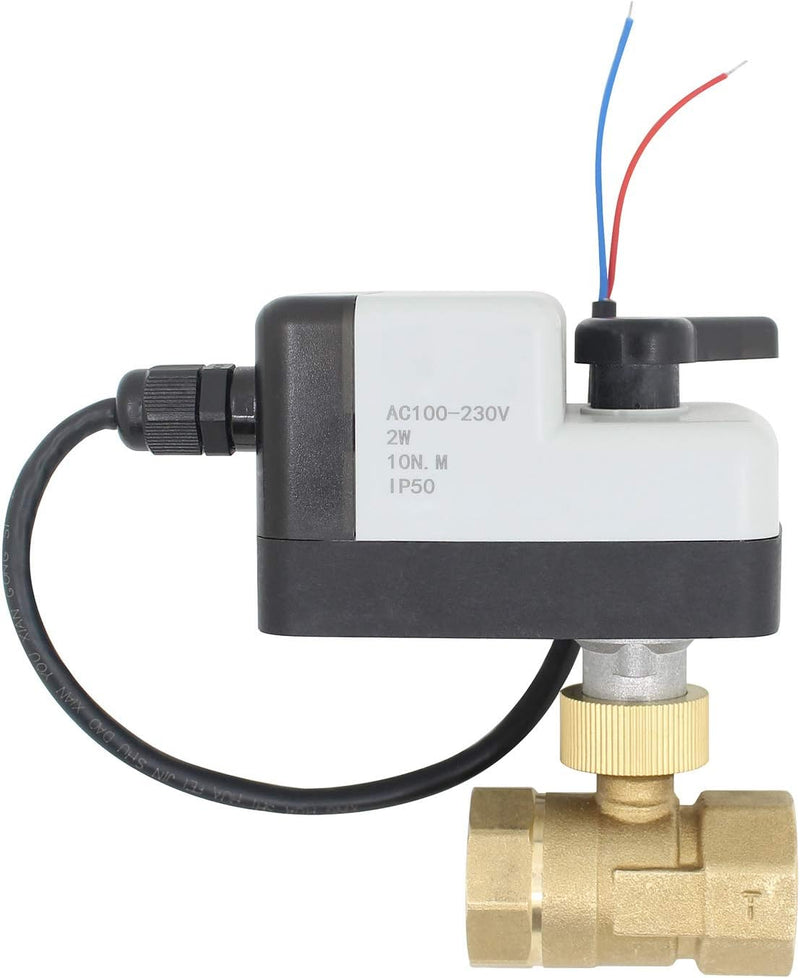 OemClima 100~230V 2 Drähte - 2 Wege motorkugelhahn nc stromlos geschlossen - Zwei Wege motorventil 1