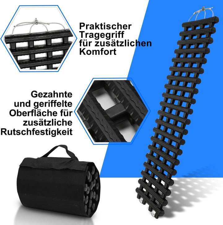 Ansobea Traktionshilfe Anfahrhilfe 2 Stück, Auto Anfahrhilfe 80x21cm,mit Aufbewahrungstasche,Traktio