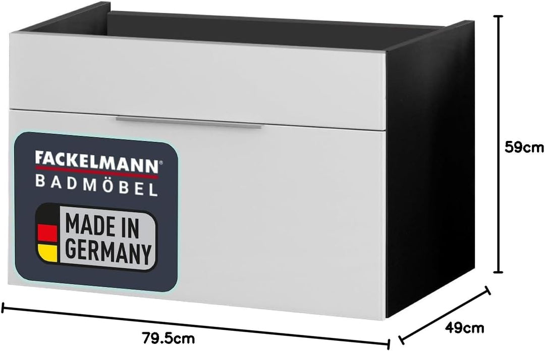 FACKELMANN Waschtischunterschrank KARA / Badschrank mit Soft-Close-System / Masse (B x H x T): ca. 8