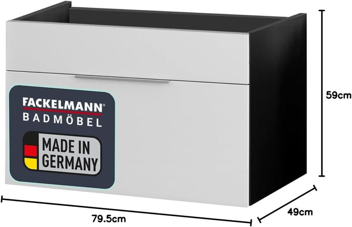 FACKELMANN Waschtischunterschrank KARA / Badschrank mit Soft-Close-System / Masse (B x H x T): ca. 8