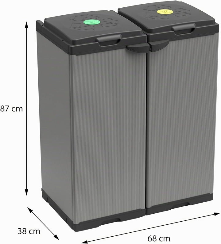 Adventa: Schrank für Mülltrennung aus Kunststoff, einfach zu montieren, modulares System, geeignet f