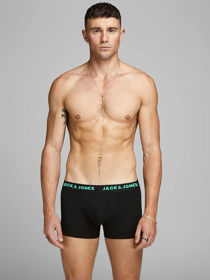 JACK &amp; JONES Male Boxershorts 7er-Pack Boxershorts S 7x Schwarz (Logoprint: 3x Weiss, 2x Orange, 2x