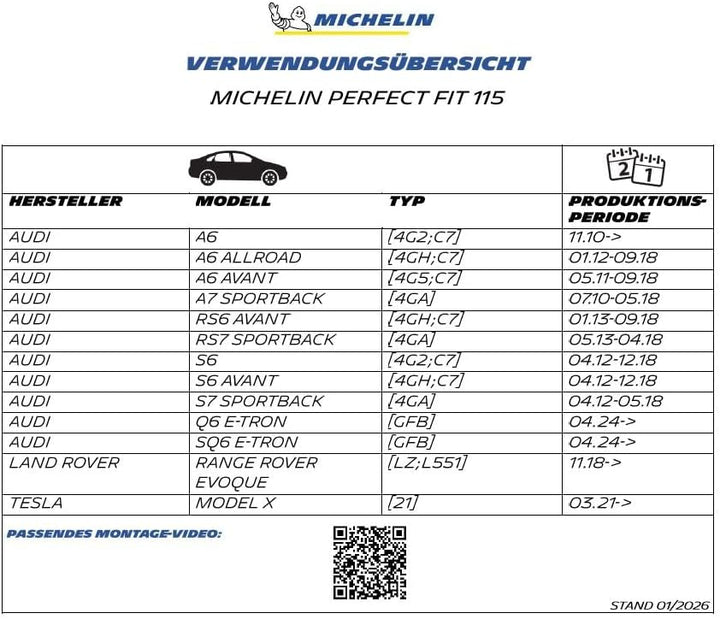 MICHELIN Scheibenwischer Set ECO115 | Audi A6 | 650/530mm | Nachhaltige Verpackung