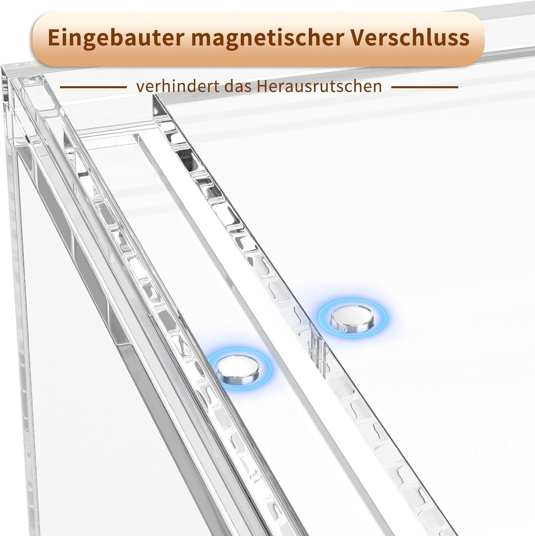 AITEE Acryl Kosmetiktücherbox: 25×13×9 cm Klarer Tücherbox mit Magnetabdeckung für Esszimmer Badezim