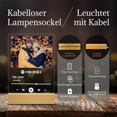 Giftove Spotify Glas Personalisierte Geschenke für Frauen ＆ Männer - Weihnachtsgeschenke für Frau Fr