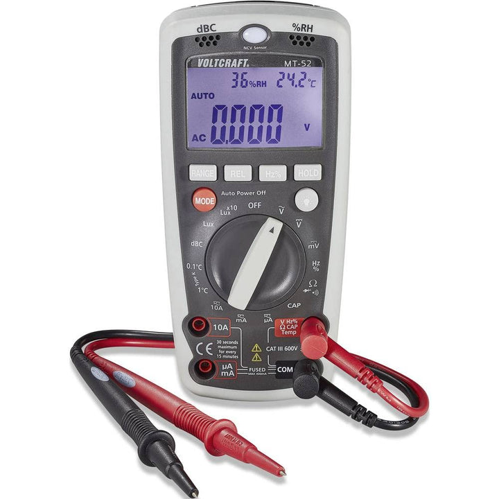 VOLTCRAFT MT-52 Digital Multimeter I AC/DC Messungen I Messbereiche für Strom, Spannung, Widerstand,